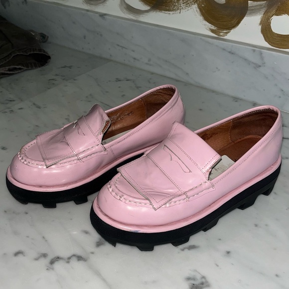 Jeffrey Campbell Pink Platform Penny Loafers - Picture 2 of 6